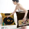Mid Century Retro Vinyl Records Cushion Cover Car Throw Pillow Case For Sofa Car Christmas Gift 40x40cm 45x45cm