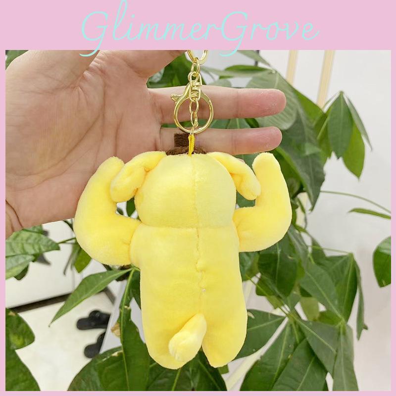 Unique Yellow Dog Plush Toy Keychain Hilarious Pudding Character Great For Collecting