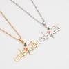 HNSP Palestine Arabic Stainless Steel Pendant Chain Necklace For Women Palestine Series Zircon Accessories