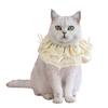 Cat Bib Collar Pet Bandana Scarf Accessories with Bow Adjustable Cat Dog Princess Costume for Christmas Birthday Party Decoration