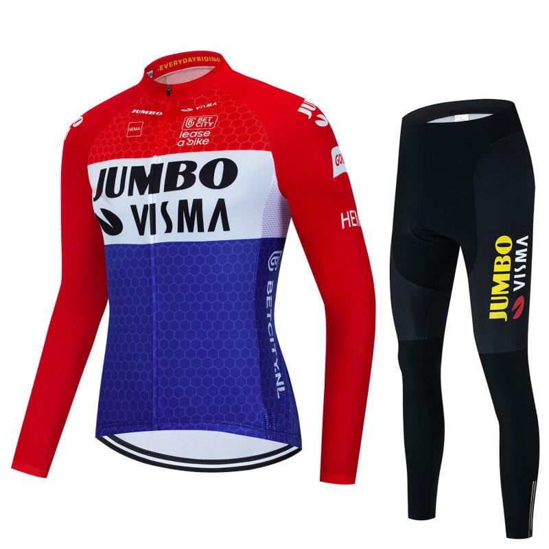 JumboVima Long-sleeved Cycling Suit Set Men Women Outdoor Mountain Biking Road Sportswear