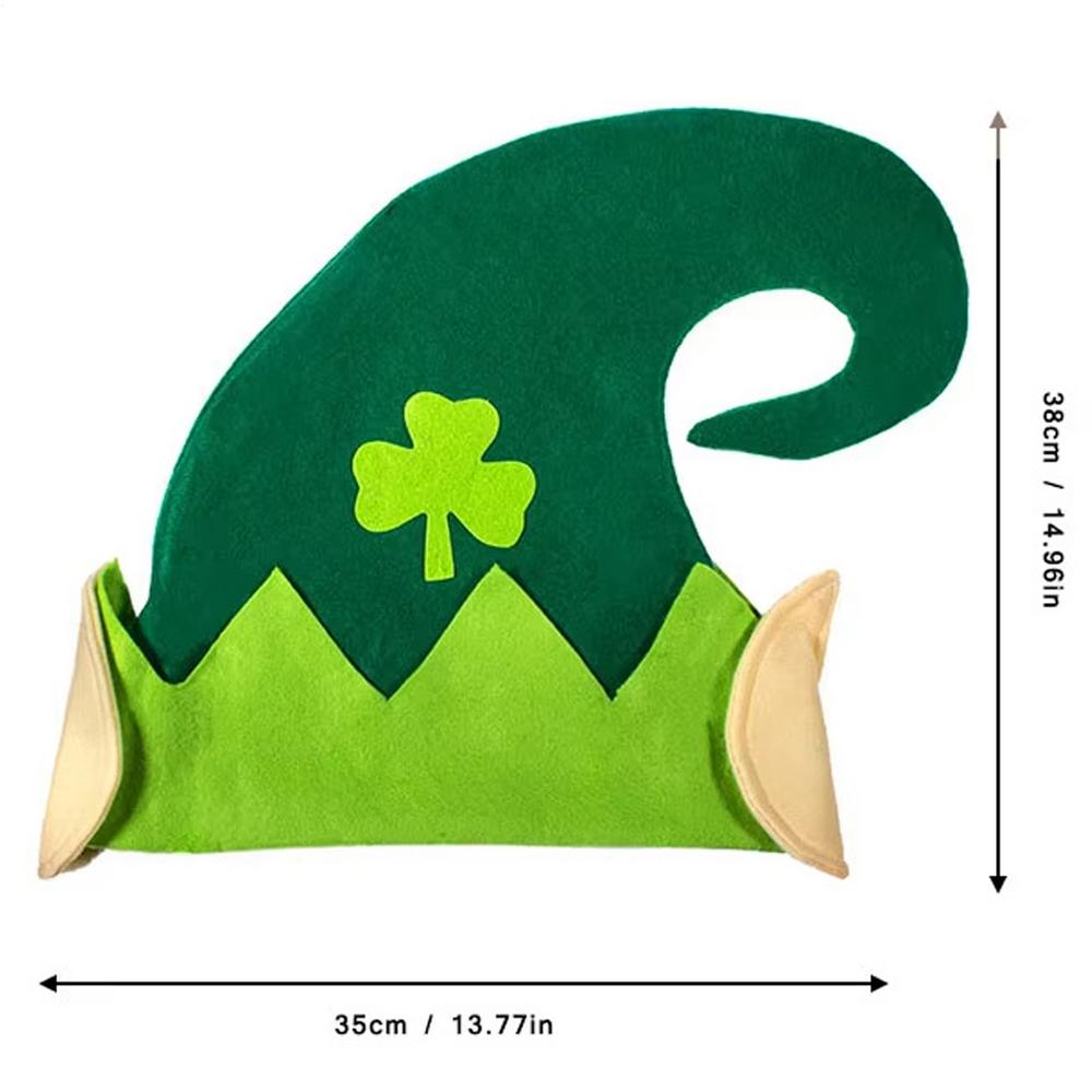 

Saint Patricks Day Shamrock Elves Hat Green Celebration Costume for Irish Festival Birthday Party Decor Supplies for Adults Kids
