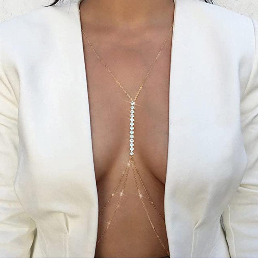 

Breast Chain Accessories, Women S Sexy Body Chain, European And American Fashion Temperament Chain Body Chain