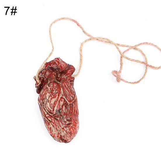 Realistic Bloody Hand Lung Body Organ Necklace Hanging Decor Halloween Props