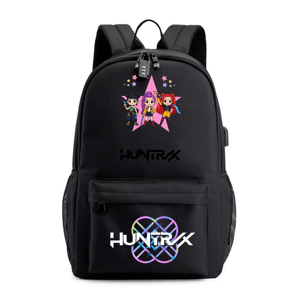 Anime Cartoon Demon Hunters Printed Backpack for Teenager Student Bookbag Schoolbag Women Large Capacity Waterproof Travel Bag Gift