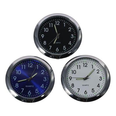 1Pc Car Assessories Parts Black Stick On Blue Mini Dashboard Car Clock Round White Car Vent Clocks For Car