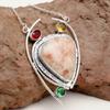 Sunstone Citrine Gemstone Mother's Day Antique Silver Jewelry Necklace 20 In