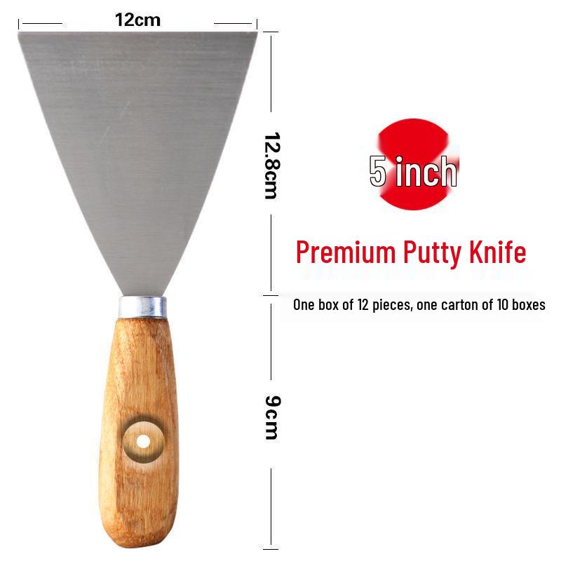Stainless Steel Putty Knife with Wooden Handle for Scraping and Spreading