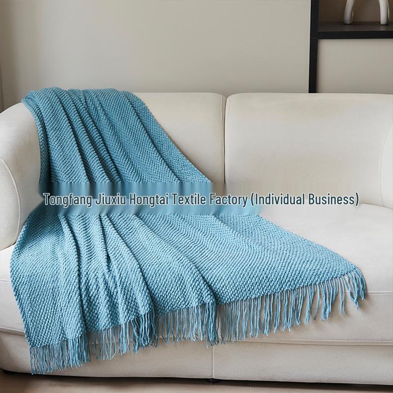 Super Soft Knitted Throw Blanket for Sofa, Office, Nap, Hotel, Bed Runner, or Living Room.