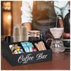 1pcs Wooden Coffee Storage Box Countertop Spice Organizer Multi-Purpose Coffee Bar Cabinet Kitchen Counter Storage Box