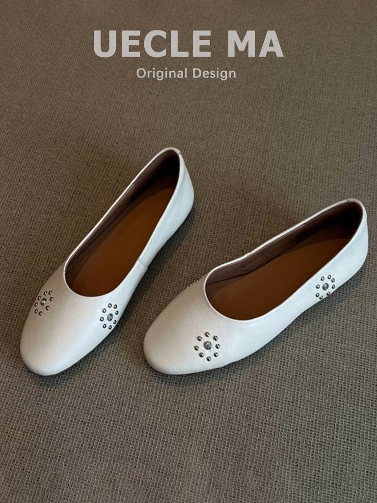Super Soft Lambskin~ Flat-soled Single Shoes Women's French Versatile Ballet Evening Shoes Soft-soled Shallow Mouth Shoes with Skirts