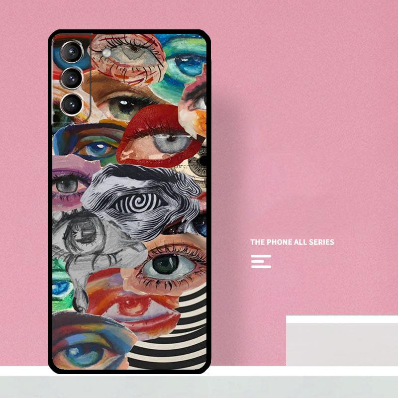 Scary Face Eyes Phone Case For Samsung Galaxy S25 S26 Ultra S20 S21 S22 S23 S24 Plus S10 S25 FE Cover Coque