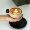 Color Blocking Ball Handle Ceramic Cup and Saucer Set Creative Matte Retro Design for Afternoon Tea Coffee Home Cafe Gift