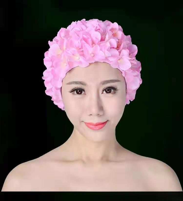 Cuffia da nuoto 3D a forma di fiore fatta a mano, comoda taglia grande, cuffia da bagno retrò per donna