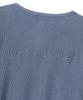 Uallong Layered Loose Waffle Henley Neck Long Sleeve Tee - Fade Navy