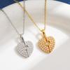 European American Zirconia Heart-Shaped Pendant Necklace for Women