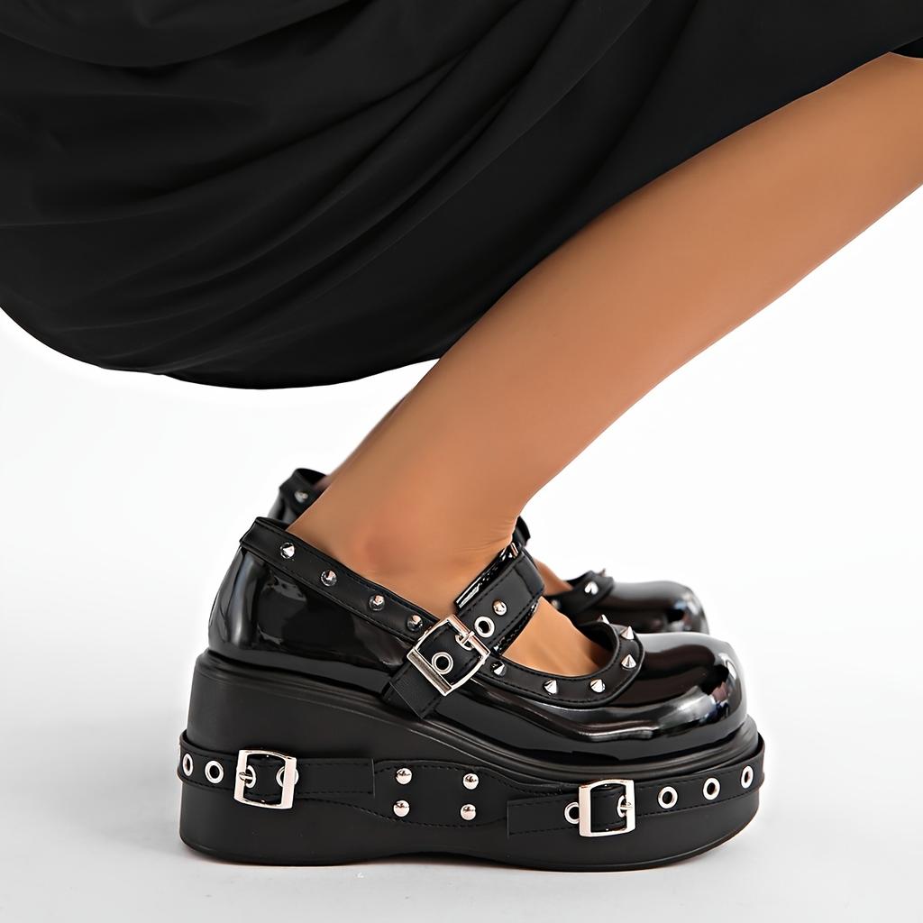 Platform Chunky Heel Mary Jane Shoes for Women 2025 Fall New Arrival Trendy Fashionable Leather Shoes