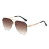 Ladies Double Beam Large Frame Sunglasses  New Retro Personality Sun Glasses for Women UV Protection Half Frame Eyeglasses