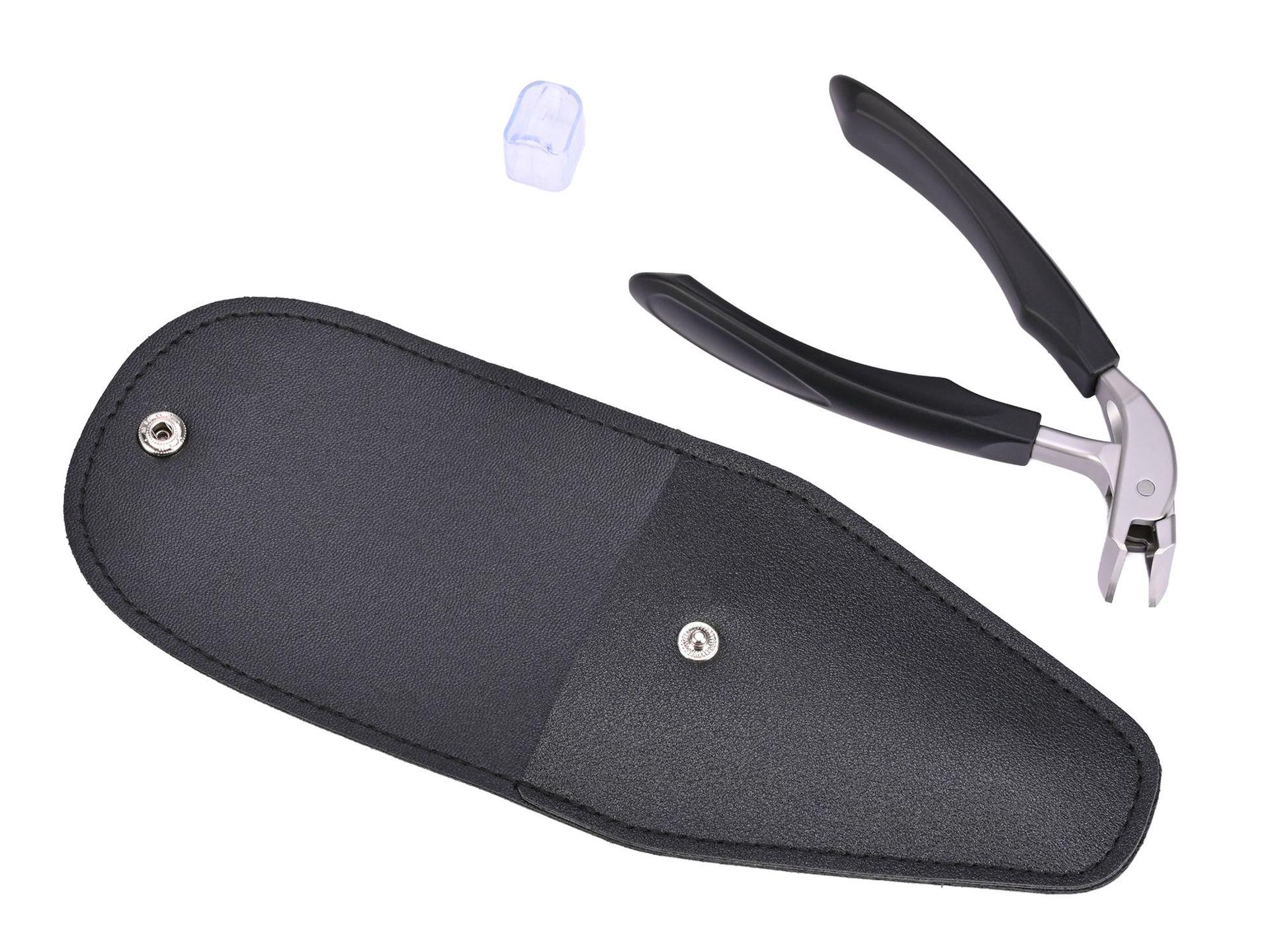 Anti-Splash Large Bent Tip Nail Clippers with Slanted Edge - Household Tool