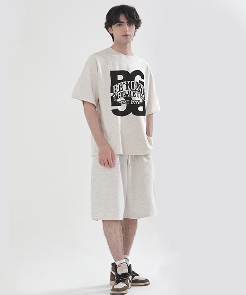 POLYGRAM [Set] Big Pgm Premium Double-Sided Oversized Short Sleeve + Bermuda Shorts Set
