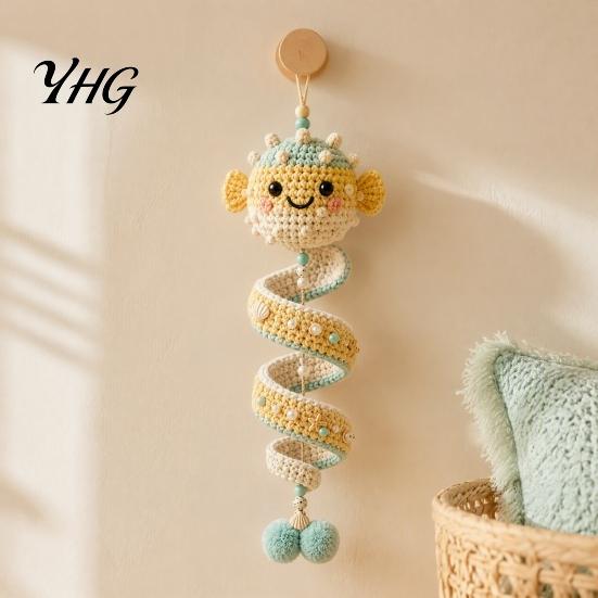 Beginner Crochet Kit for Adults Ocean Animal Spiral Kit, DIY Coastal Hanging Ornament Craft Educational Knitting Novices with Yarn And Accessories