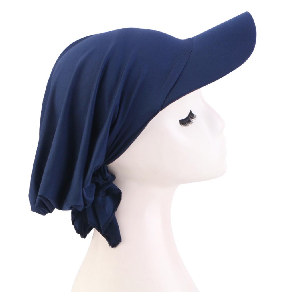 Cotton Bandana Cap with Visor Outdoor Sun Protection Hat Adjustable Headscarf Breathable Lightweight Headwear for Outdoor Activities