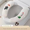 Plush Toilet Seat Cover with Velcro Fastening - All-Season Universal Fit