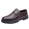 Middle-aged men's leather shoes men's leather breathable autumn new thick-soled casual shoes non-slip soft-soled one-pedal men's shoes