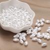 200Pcs Long Oval Abs Imitation Pearl Beads White Plastic Loose Spacer For Diy Jewelry Bracelets Necklaces Crafts Making Wedding