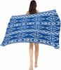Beach Towel Blue Tribal Geometric Bath Pool Towels Abstract Boho Ethnic Soft Absorbent Beach Towel Lightweight Large Quick Dry