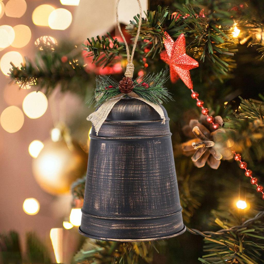 Christmas Bell Ornament Charm Pendant Creative Iron Art Decoration Xmas Decor for Hotel