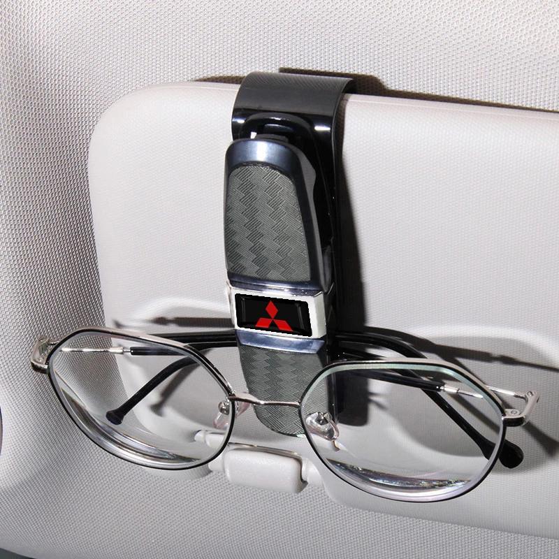 Car Sun Visor Glasses Box Universal Sunglasses Clip Card Ticket For Mitsubishi Lancer L200 Pajero Sport Attrage Mirage Eclipse WZ8