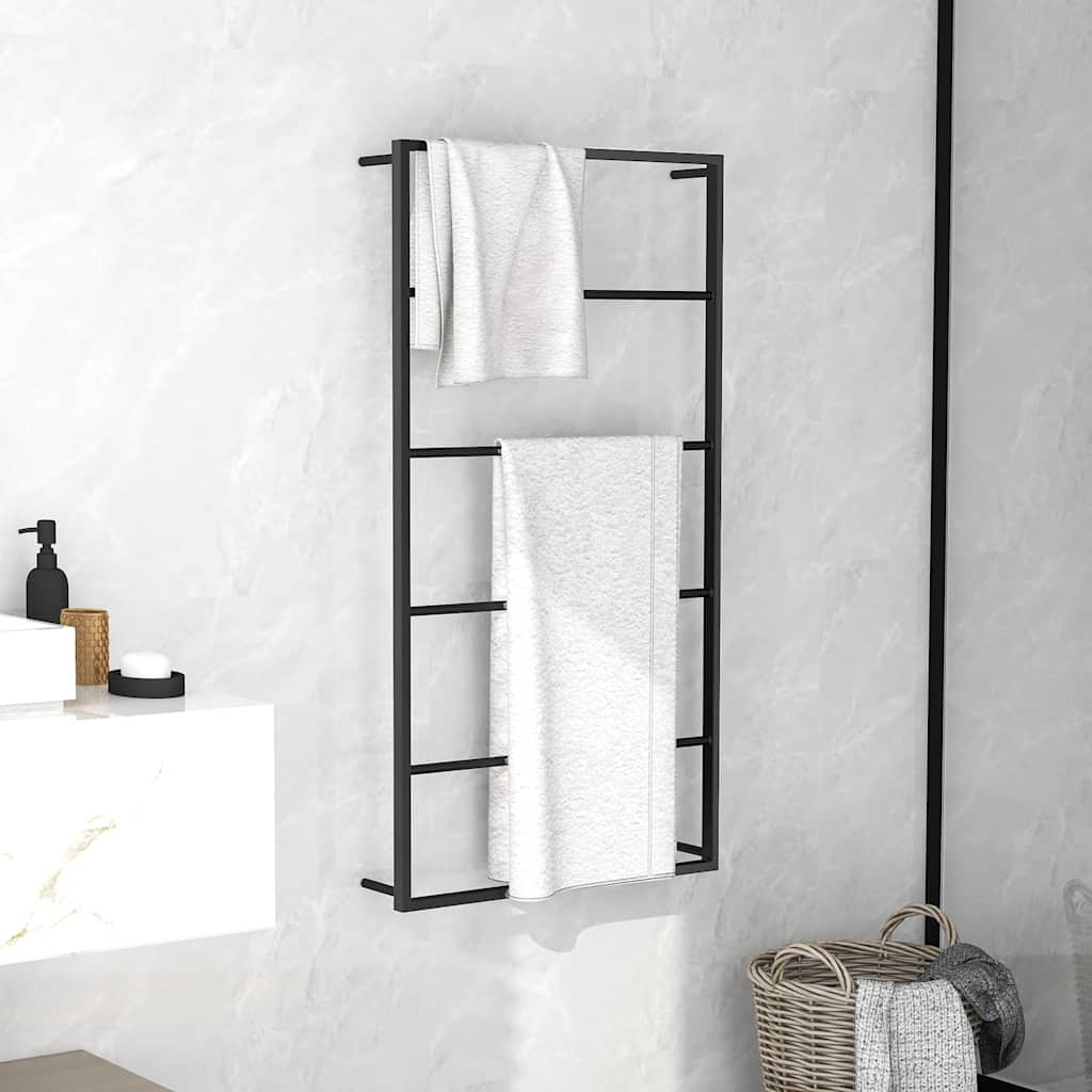Vidaxl Towel Rack, Black, 60X10X116 Cm, Steel