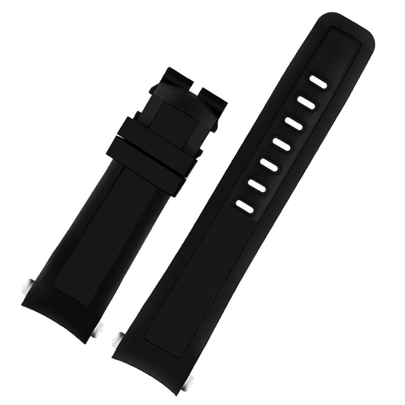 Hochwertiges Fluorkautschuk-Uhrenarmband für IWC Aquatimer IW3768/3290/3568/3767 IW356802/376705 Herren Schwarzes Silikon-Uhrenarmband 22mm
