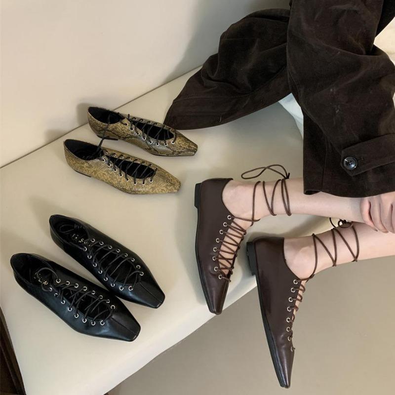 Fashion Fashion Cross-tied Footwear Ladies Mary Janes Flats Shoes Soft Female Shallow Women Dance Shoes Comfortable Ballet Flats Zapatos