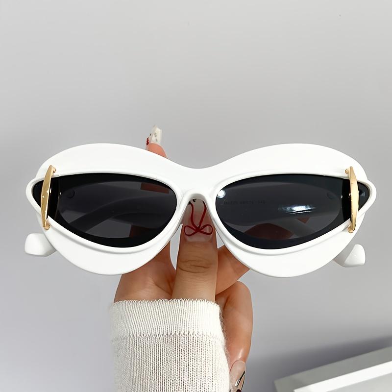 1 Set oval cat eye gradient for women Men fashion flat lens for women casual party party daily wear glasses