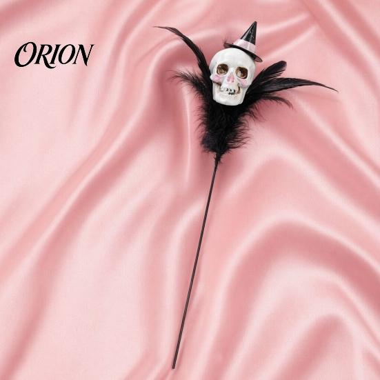Halloween Wall Decorations Decoration, Skull Pumpkin Vase Insert, Gothic Ghost Feather Flower Theme Decor Arrangement, Spooky Dark Centerpiece