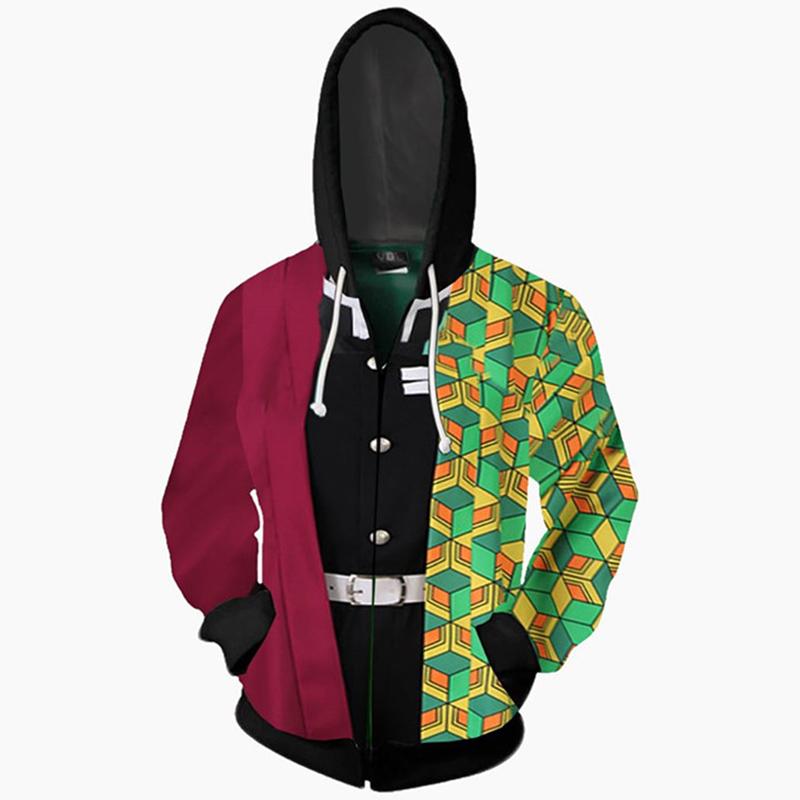 

Demon Kimetsu Slayer No Yaiba Hoodie Cosplay Sweatshirt Jacket Hooded Coat Wine Tomioka Giyuu,2XL