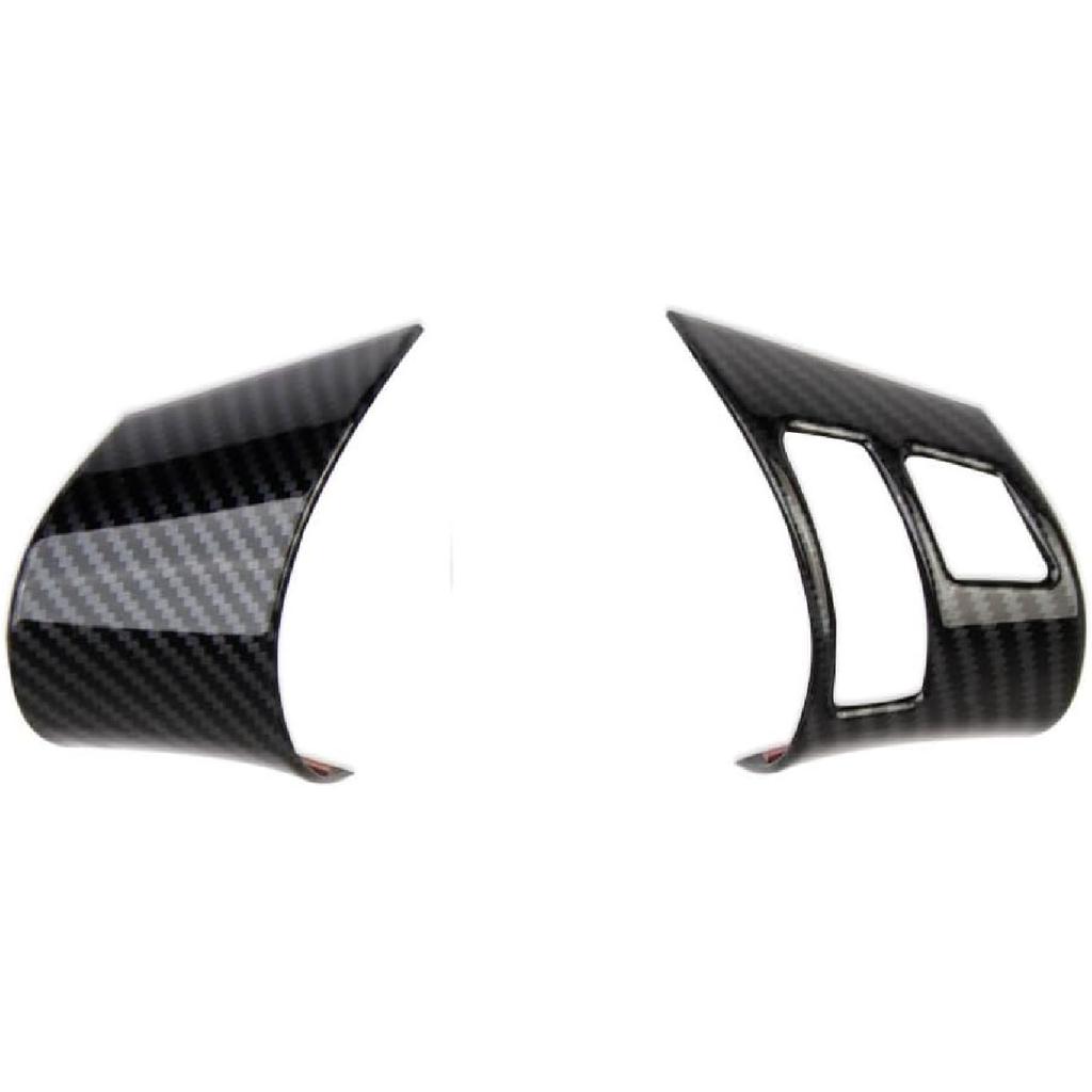 Carbon Fiber Style Interior Steering Wheel Trims Cover Accessoriess for 2006-2013 Chevy Corvette C6 (Both Sides Trim(for 06-11))