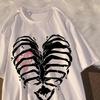 Women's T-shirt Harajuku Y2K Top Harajuku Retro Korean Style Black Demon Punk Gothic Anime Print Slim Fit Thin T-Shirt Clothes