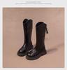 Girls' Knee-High Leather Boots: 2026 Autumn/Winter, High-Top, Plus Velvet.