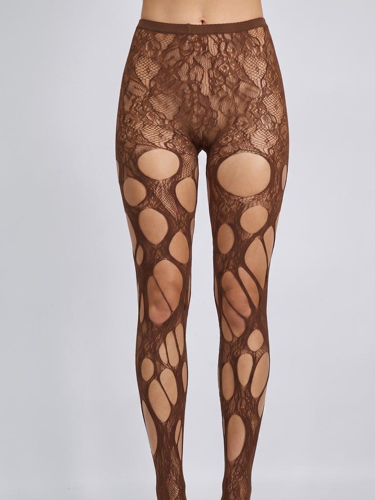 5 Pairs Pack Ripped Cut Out Fishnet Tights Women'S Hollow Mesh Pantyhose Multi Color Set