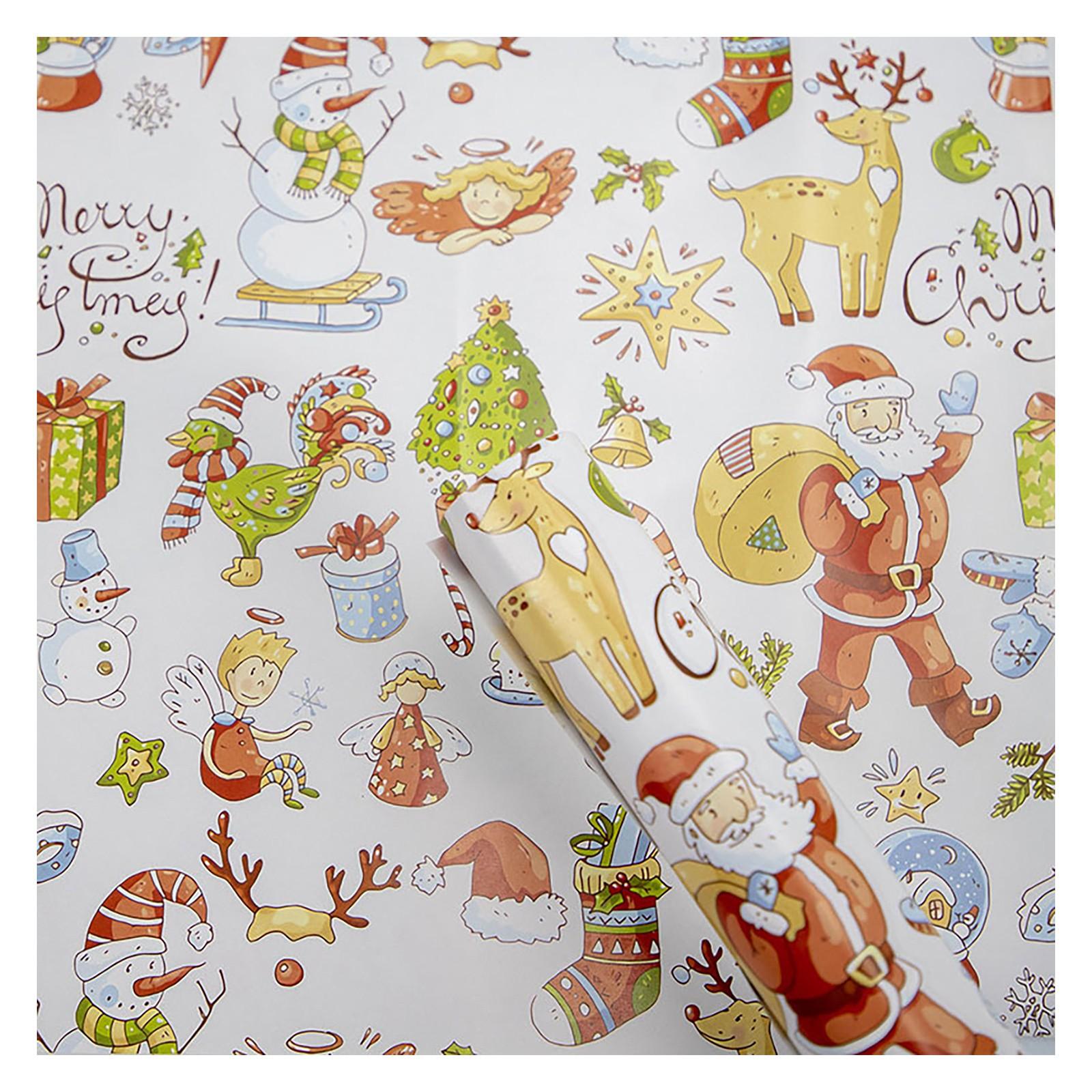 

Рождественская упаковка подарков Цветная бумага для подарков Упаковочная бумага Украшение белый