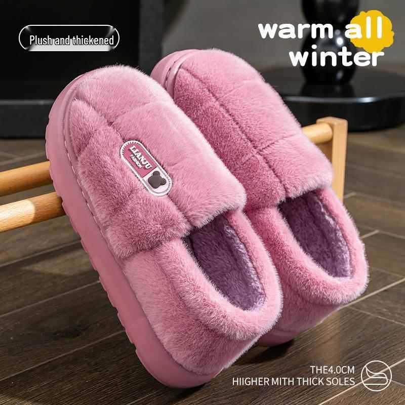 Men's & Women's Extra Large Warm Non-Slip Cotton Slippers, Size 50, Thick-Soled, Back-Heel Design.