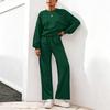 Women's 2 Piece Outfit Crewneck Sweatshirt and Wide Leg Pants for Casual Loungewear