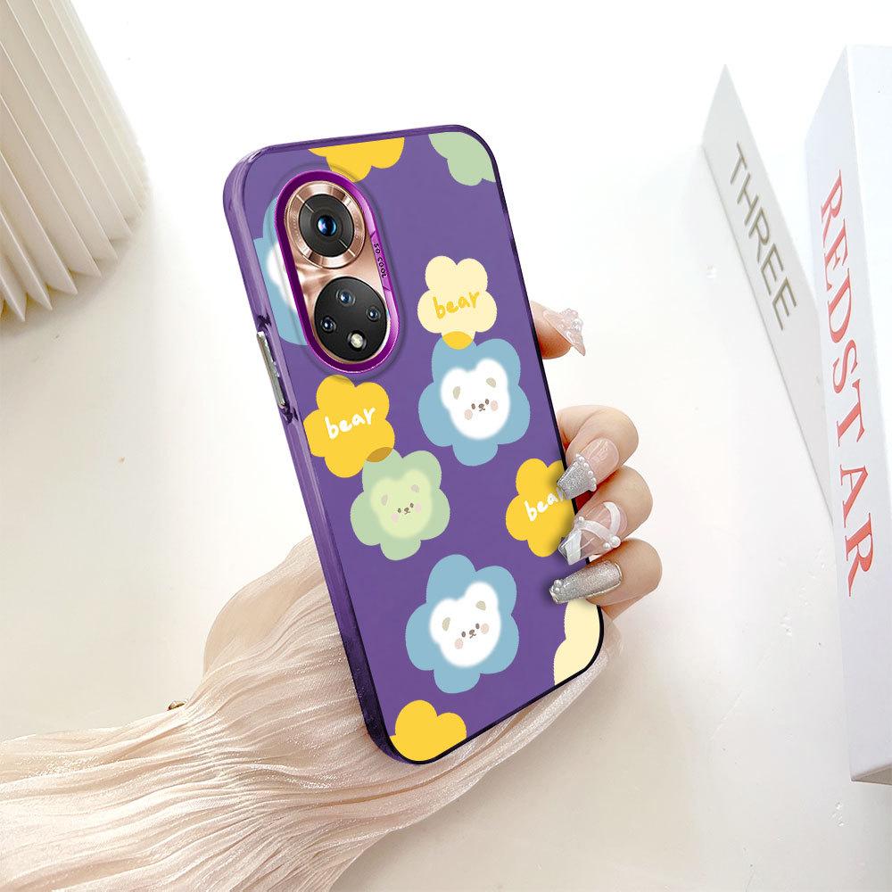 

Раскрашенный узор, разноцветный, серебристый, двусторонний твердый корпус, противоударный противоударный чехол для телефона для Huawei Honor Infinix Tecno iPhone Tecno Camon 20 Pro темно-фиолетового