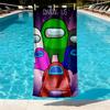 Among Us Print Beach Towel Design, Soft, Lightweight. for Home Bathroom, Spa, Pool, Yoga, Surfing, Camping, Gift for Family, Friend