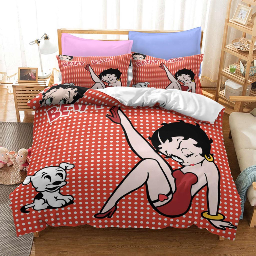 3D Three-Piece Betty Boop Quilt Cover Digital Printing