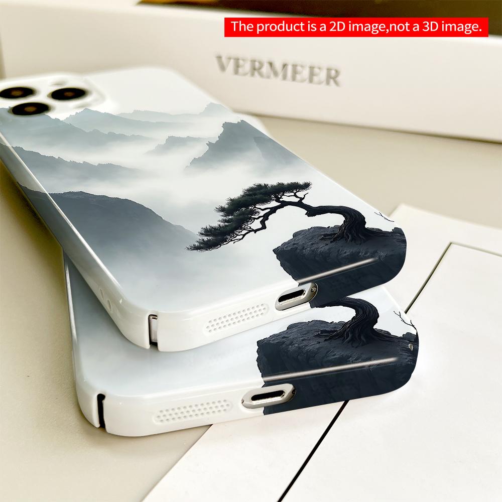 Misty Mountains & Resilient Pine Bonsai All Inclusive Film Hard Phone Case, Compatible with iPhone 18 Pro Max 17 16 15 14 13 12 11