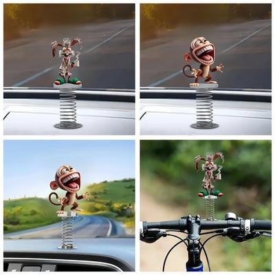 Lustiges Auto 2D Acryl Affenanhänger Personalisierte Deko Armaturenbrett Deko Anhänger Auto Wackelkopf I I6R8